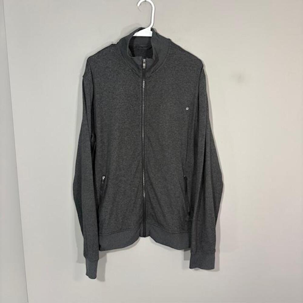 Vuori Track Jacket Mens Large Gray Full Zip Knit Lightweight Sport Athletic